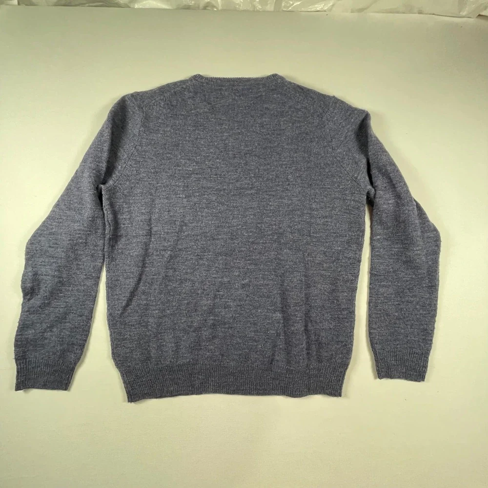J.‎ Crew Merino Wool Sweater V-Neck Elbow Patch Slim Fit Blue XL